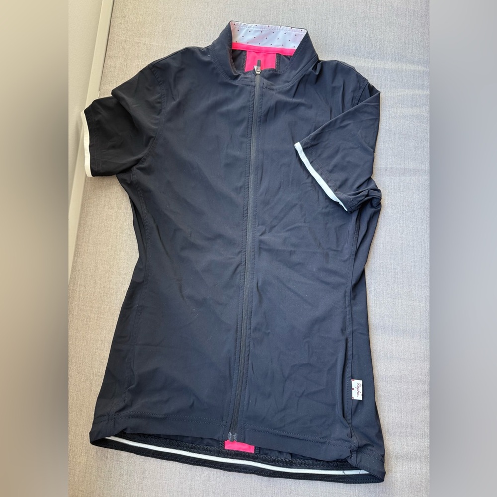 Women’s Rapha Black Cycling Jersey with Pink Accents